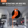 image:imageVEVOR Retractable Air Hose Reel 38 IN x 50 FT Hybrid Air Hose Max 300PSI Air Compressor Hose Reel with 5 ft Lead in CeilingWall Mount Heavy Duty Single Arm Steel ReelOpen Reel