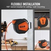 image:imageVEVOR Retractable Air Hose Reel 38 IN x 50 FT Hybrid Air Hose Max 300PSI Air Compressor Hose Reel with 5 ft Lead in CeilingWall Mount Heavy Duty Single Arm Steel ReelEnclosed Reel