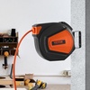 image:imageVEVOR Retractable Air Hose Reel 38 IN x 50 FT Hybrid Air Hose Max 300PSI Air Compressor Hose Reel with 5 ft Lead in CeilingWall Mount Heavy Duty Single Arm Steel ReelEnclosed Reel
