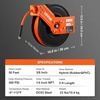 image:imageVEVOR Retractable Air Hose Reel 38 IN x 50 FT Hybrid Air Hose Max 300PSI Air Compressor Hose Reel with 5 ft Lead in CeilingWall Mount Heavy Duty Single Arm Steel ReelOpen Reel