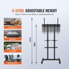 image:imageVEVOR Rolling TV Stand Mobile TV Cart for 1755 Inch Screens Portrait to Landscape Portable TV Stand with Wheels Holds up to 44 lbs for Living Room Bedroom Office Outdoor Max VESA 200x200mm3270