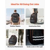 image:imageVEVOR Rolling Tool Backpack 110 lbs Load Capacity 72 Pockets Heavy Duty Roller Tool Bag on Wheels Adjustable Telescoping Handle amp Stable Base Toolbag Organizers for Construction Mechanic72 Pockets  Rolling