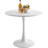 image:imageVEVOR Round Dining Table 47 inch Wood Table for 46 Person Modern Circle Dinner Furniture Leisure Tables with Storage Shelf and Metal Legs for Home Kitchen Living Room Grey Only Table315inch