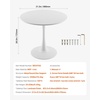 image:imageVEVOR Round Dining Table 47 inch Wood Table for 46 Person Modern Circle Dinner Furniture Leisure Tables with Storage Shelf and Metal Legs for Home Kitchen Living Room Grey Only Table315inch