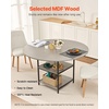 image:imageVEVOR Round Dining Table 47 inch Wood Table for 46 Person Modern Circle Dinner Furniture Leisure Tables with Storage Shelf and Metal Legs for Home Kitchen Living Room Grey Only Table47inch