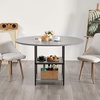 image:imageVEVOR Round Dining Table 47 inch Wood Table for 46 Person Modern Circle Dinner Furniture Leisure Tables with Storage Shelf and Metal Legs for Home Kitchen Living Room Grey Only Table47inch