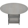 image:imageVEVOR Round Dining Table 47 inch Wood Table for 46 Person Modern Circle Dinner Furniture Leisure Tables with Storage Shelf and Metal Legs for Home Kitchen Living Room Grey Only Table47inch