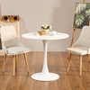 image:imageVEVOR Round Dining Table 47 inch Wood Table for 46 Person Modern Circle Dinner Furniture Leisure Tables with Storage Shelf and Metal Legs for Home Kitchen Living Room Grey Only Table315inch