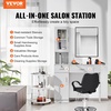 image:imageVEVOR Salon Station Wall Mount Barber Salon Station for Hair Stylist Beauty Spa Furniture Set 1 Storage Cabinet 3 Cubbies and 2 DrawersOne Lockable WhiteWhite