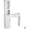 image:imageVEVOR Salon Station Wall Mount Barber Salon Station for Hair Stylist Beauty Spa Furniture Set 1 Storage Cabinet 3 Cubbies and 2 DrawersOne Lockable WhiteWhite