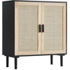 image:imageVEVOR Sideboard Cabinet Buffet Cabinet with 2 Magnetic Doors and Adjustable Shelves Sideboard Buffet for Hallway Entryway Living Room or Kitchen NaturalBlack