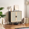 image:imageVEVOR Sideboard Cabinet Buffet Cabinet with 2 Magnetic Doors and Adjustable Shelves Sideboard Buffet for Hallway Entryway Living Room or Kitchen NaturalBlack