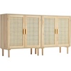 image:imageVEVOR Sideboard Cabinet Buffet Cabinet with 2 Magnetic Doors and Adjustable Shelves Sideboard Buffet for Hallway Entryway Living Room or Kitchen NaturalNatural