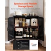 image:imageVEVOR Sideboard Cabinet Buffet Cabinet with 2 Magnetic Doors and Adjustable Shelves Sideboard Buffet for Hallway Entryway Living Room or Kitchen NaturalPure Black