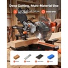 image:imageVEVOR Sliding Compound Miter Saw 10Inch Blade 15 Amp Motor 60Tooth Corded Double Bevel Sliding Miter Saw LED Precision Alignment Angle Adjustable for Wood Composite Decking Laminates2532 x 1622 x 13 in
