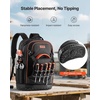 image:imageVEVOR Tool Backpack 56 Pockets Heavyduty Tools Storage Organizer Bags with Molded Base Electrician Jobsite Backpack for Construction Jobsite Electrician Industrial Repairman and HVAC TechsOxford Fabric