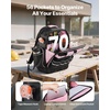 image:imageVEVOR Tool Backpack 56 Pockets Heavyduty Tools Storage Organizer Work Bags Backpack with Laptop Compartment amp Molded Base Electrician Jobsite Backpack for Electrician Repairman and HVAC TechsPink