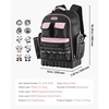 image:imageVEVOR Tool Backpack 56 Pockets Heavyduty Tools Storage Organizer Work Bags Backpack with Laptop Compartment amp Molded Base Electrician Jobsite Backpack for Electrician Repairman and HVAC TechsPink