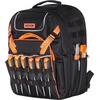 image:imageVEVOR Tool Backpack 56 Pockets Heavyduty Tools Storage Organizer Work Bags Backpack with Laptop Compartment amp Molded Base Electrician Jobsite Backpack for Electrician Repairman and HVAC TechsBlack