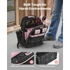 image:imageVEVOR Tool Backpack 56 Pockets Heavyduty Tools Storage Organizer Work Bags Backpack with Laptop Compartment amp Molded Base Electrician Jobsite Backpack for Electrician Repairman and HVAC TechsPink