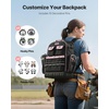image:imageVEVOR Tool Backpack 56 Pockets Heavyduty Tools Storage Organizer Work Bags Backpack with Laptop Compartment amp Molded Base Electrician Jobsite Backpack for Electrician Repairman and HVAC TechsPink