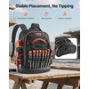image:imageVEVOR Tool Backpack with Tools 65 Pockets Heavyduty Tools Storage Organizer Bags with Laptop Compartment amp Molded Base Electrician Jobsite Backpack for Electrician Repairman and HVAC Techs64 Pockets