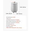 image:imageVEVOR Towel Warmer Bucket 20L Large Towel Warmer for Bathroom Auto Shut Off Towel Heater Fits up to Two 40x70 Oversized Towels Bathrobes Blankets 4Level Timer Towel Warmer Ideal for Spa GrayGray