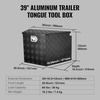 image:imageVEVOR Trailer Tongue Box Heavy Duty Trailer Tongue Tool Box Storage Organizer with Lock amp Keys Utility Tool Chest for Pickup Truck Bed RV SUV OffRoad Vehicle Steel 36 x 12 x 1239 Black