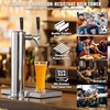 image:imageVEVOR Triple Taps Draft Beer Tower Dispenser Stainless Steel Keg Beer Tower Kegerator Tower Kit with PreAssembled Tubing and SelfClosing Faucet Shanks for Party Bar Pub RestaurantDual Faucets