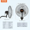 image:imageVEVOR Wall Mount Fan 18 Inch IP44 Waterproof 3 Speed Metal Fan with Triangle Bracket Set for Commercial Warehouse Greenhouse Workshop Covered Patio Factory and Basement18 Inch