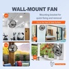image:imageVEVOR Wall Mount Fan 18 Inch IP44 Waterproof 3 Speed Metal Fan with Triangle Bracket Set for Commercial Warehouse Greenhouse Workshop Covered Patio Factory and Basement18 Inch