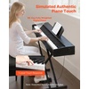 image:imageVEVOR Weighted Digital Piano 88 Keys Fully Weighted Electric Piano Keyboard with Furniture Stand Power Adapter Triple Pedal Record Function 280 Tones Wireless Connection for Beginners BlackBlack  without Stand