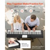 image:imageVEVOR Weighted Digital Piano 88 Keys Fully Weighted Electric Piano Keyboard with Furniture Stand Power Adapter Triple Pedal Record Function 280 Tones Wireless Connection for Beginners BlackBlack  without Stand