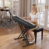 image:imageVEVOR Weighted Digital Piano 88 Keys Fully Weighted Electric Piano Keyboard with Furniture Stand Power Adapter Triple Pedal Record Function 280 Tones Wireless Connection for Beginners BlackBlack  with X Stand