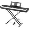 image:imageVEVOR Weighted Digital Piano 88 Keys Fully Weighted Electric Piano Keyboard with Furniture Stand Power Adapter Triple Pedal Record Function 280 Tones Wireless Connection for Beginners BlackBlack  with X Stand