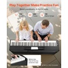 image:imageVEVOR Weighted Digital Piano 88 Keys Fully Weighted Electric Piano Keyboard with Furniture Stand Power Adapter Triple Pedal Record Function 280 Tones Wireless Connection for Beginners BlackBlack