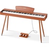 image:imageVEVOR Weighted Digital Piano 88 Keys Fully Weighted Electric Piano Keyboard with Furniture Stand Power Adapter Triple Pedal Record Function 280 Tones Wireless Connection for Beginners BlackBrown