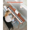 image:imageVEVOR Weighted Digital Piano 88 Keys Fully Weighted Electric Piano Keyboard with Furniture Stand Power Adapter Triple Pedal Record Function 280 Tones Wireless Connection for Beginners BlackBrown