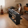 image:imageVEVOR Weighted Digital Piano 88 Keys Fully Weighted Electric Piano Keyboard with Furniture Stand Power Adapter Triple Pedal Record Function 280 Tones Wireless Connection for Beginners BlackBlack  with Cover
