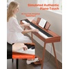 image:imageVEVOR Weighted Digital Piano 88 Keys Fully Weighted Electric Piano Keyboard with Furniture Stand Power Adapter Triple Pedal Record Function 280 Tones Wireless Connection for Beginners BlackBrown