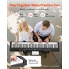image:imageVEVOR Weighted Digital Piano 88 Keys Fully Weighted Electric Piano Keyboard with Furniture Stand Power Adapter Triple Pedal Record Function 280 Tones Wireless Connection for Beginners BlackBlack  with X Stand