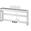 image:imageVEVOR Weighted Digital Piano 88 Keys Fully Weighted Electric Piano Keyboard with Furniture Stand Power Adapter Triple Pedal Record Function 280 Tones Wireless Connection for Beginners BlackWhite