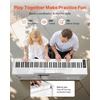 image:imageVEVOR Weighted Digital Piano 88 Keys Fully Weighted Electric Piano Keyboard with Furniture Stand Power Adapter Triple Pedal Record Function 280 Tones Wireless Connection for Beginners BlackWhite