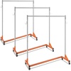 image:imageVEVOR Z Rack Industrial Grade Z Base Garment Rack Rolling Sturdy Steel Z Base Clothing Rack with Lockable Casters for Home Clothing Store Display Orange 3 Sets24 x 63 x 71