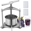 image:imageVEVOR 145 Gal5L Fruit Wine Press 2 Stainless Steel Barrels Manual Juice Maker Cider Apple Grape Tincture Honey Olive Oil Making Press with Triangular Handle for Outdoor Kitchen HomeSilver