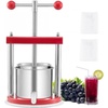 image:imageVEVOR 145 Gal5L Fruit Wine Press 2 Stainless Steel Barrels Manual Juice Maker Cider Apple Grape Tincture Honey Olive Oil Making Press with Triangular Handle for Outdoor Kitchen HomeRed
