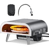 image:imageVEVOR 16 in Outdoor Pizza Oven Auto Rotating Propane Gas Pizza Ovens Portable PizzaCooker with Electric Rotate PizzaStone Carry Bag Propane Pizza Maker For Outside Backyard Patio Camping Black12 Inch