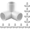 image:imageVEVOR 3Way PVC Fittings 1inch PVC Pipe Joints Elbow Connector 10Pack Furniture Grade Tee Fittings for DIY Storage Rack Animal Cage Pool or Garden Support Frame Impact amp WeatherResistant3Way PVC Fitting