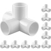 image:imageVEVOR 3Way PVC Fittings 1inch PVC Pipe Joints Elbow Connector 10Pack Furniture Grade Tee Fittings for DIY Storage Rack Animal Cage Pool or Garden Support Frame Impact amp WeatherResistant4Way PVC Fitting