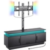image:imageVEVOR 52 TV Stand with Mount for up to 75 in TVs Entertainment Center with Power Outlet amp LED Lights Height Adjustable TV Console with Mount with 3 Tiers Storage Cabinets for Bedroom Living RoomBlack